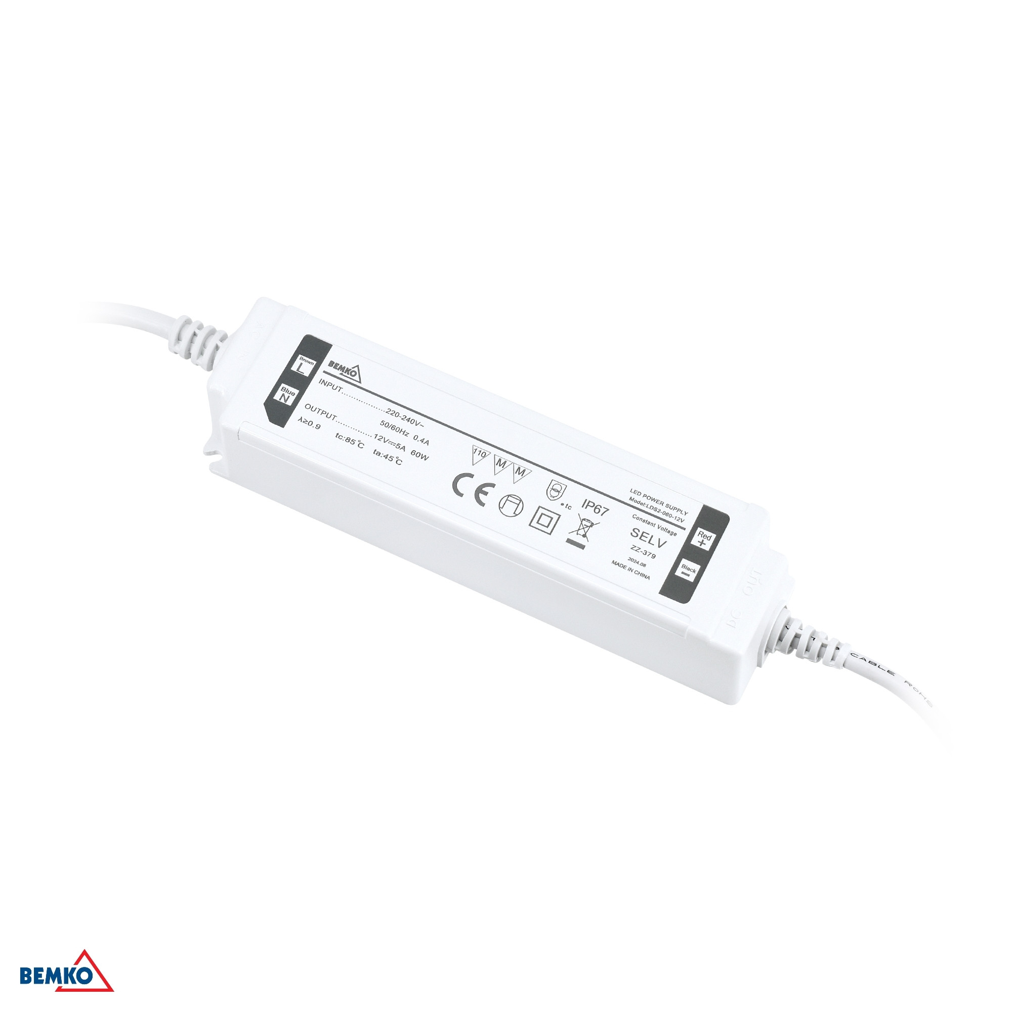 Napájací zdroj elektronický LED hermetický IP67 12V 60W