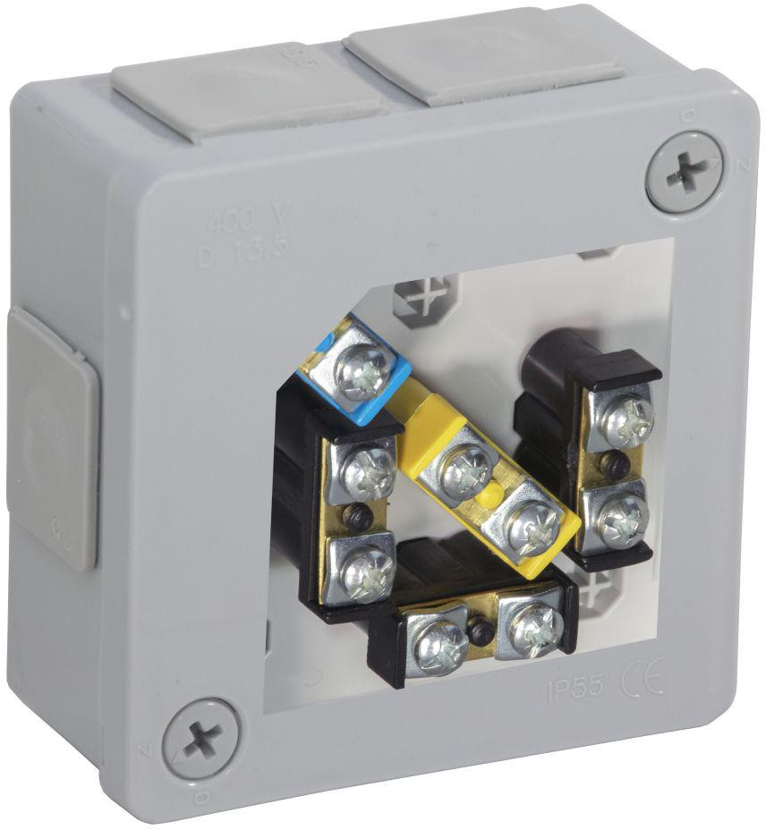 Inštalačná krabica nadomietková s svorkami 6 vstupov Viplast VP-22 Sivá IP55 86x86x40mm 022-53