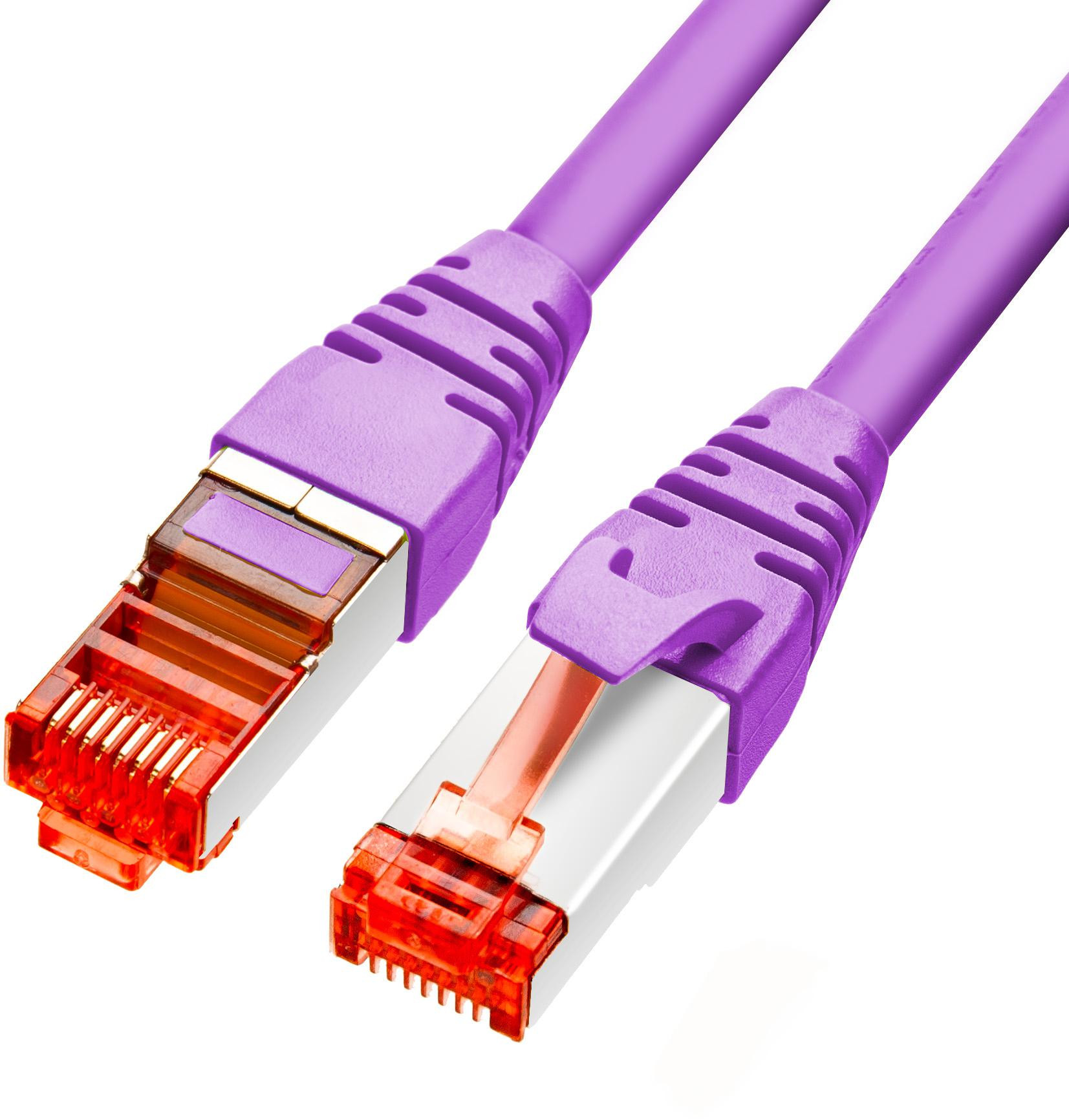 Patch kábel Krútená dvojlinka Getfort CAT.6A S/FTP LSOH 3m fialový