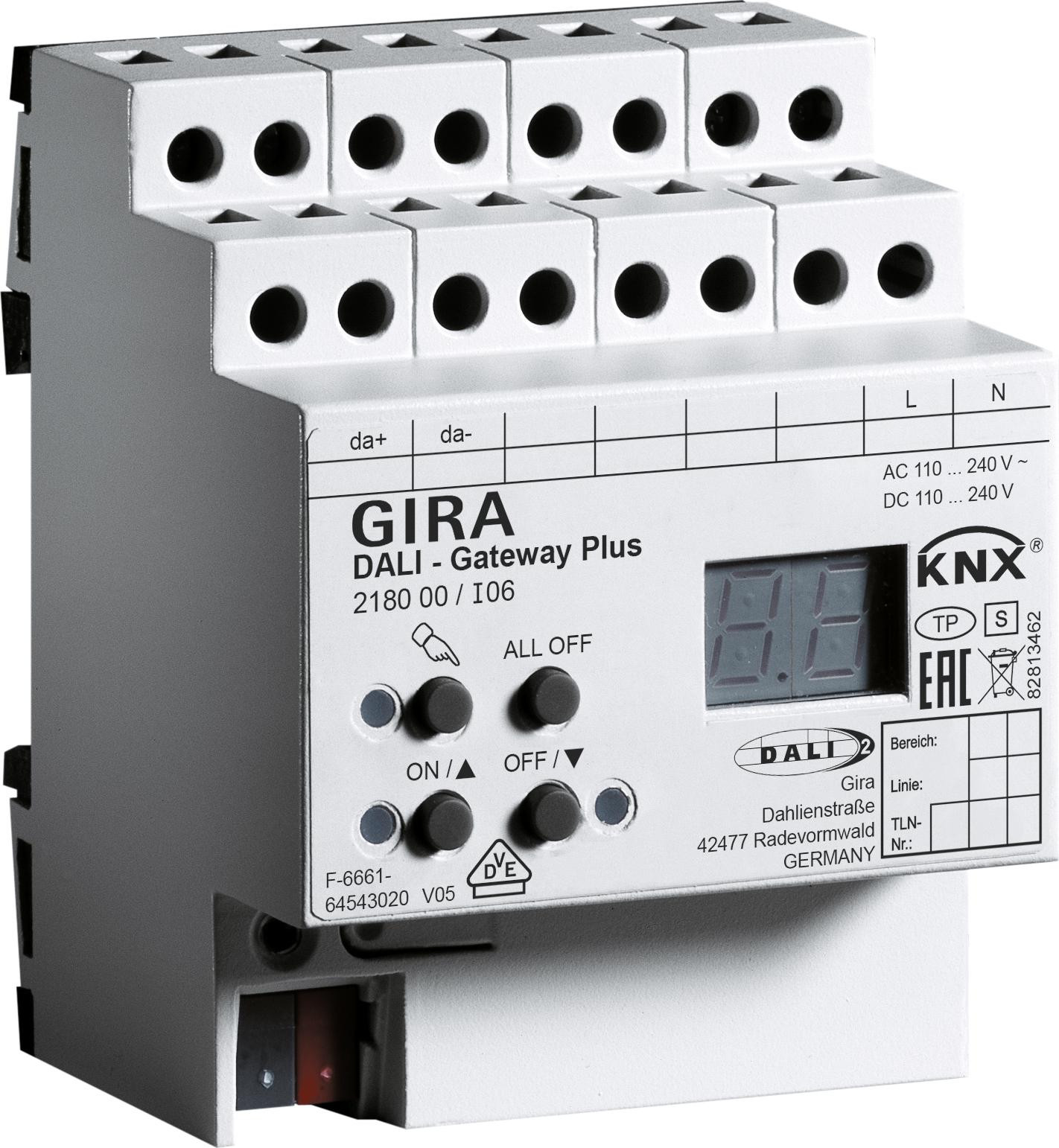 GIRA brána DALI PLUS KNX 218000