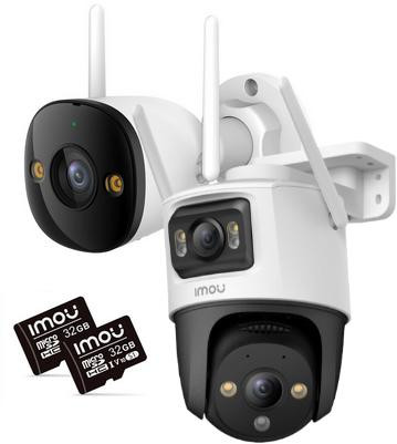 Sada 2 kamier IP IMOU bullet 3 5MP a Cruiser Dual 10MP s kartami pamäte 32GB