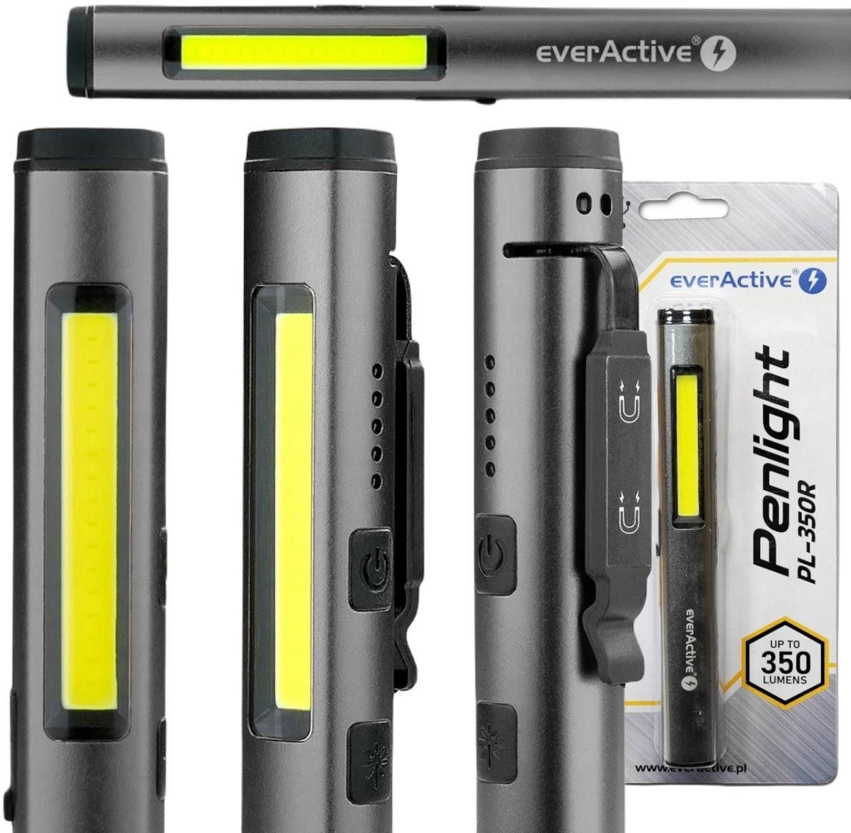 Baterka dielenská inšpekčná COB LED UV Laser everActive PL-350R 350 lúmenov IP54 s magnesem