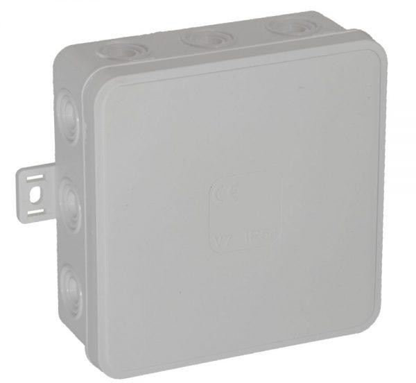 Inštalačná krabica nadomietková prázdna 12 vstupov Viplast V7 klik Biela IP54 100x100x41mm 037-01